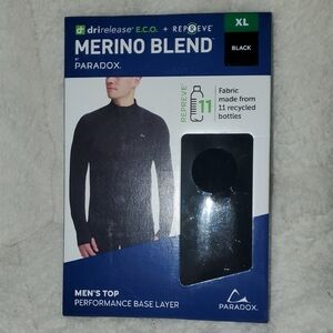 Men's Performance Merino Blend Base Layer Shirt Top